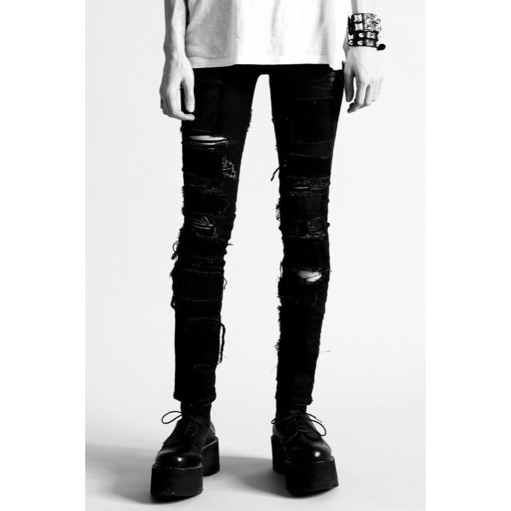 Black Patch R13 Alison Skinny Ripped Punk Jeans - Picture 2 of 6